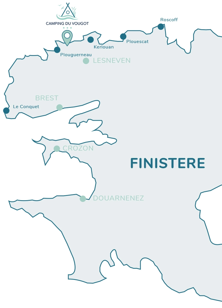 camping du vougot map of finistere